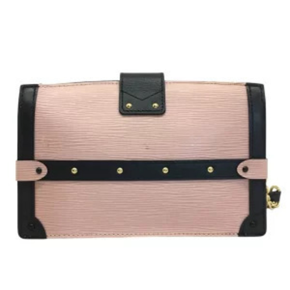 LOUIS VUITTON Trunk Clutch Epi Rose Pink Ballerine Pink Black